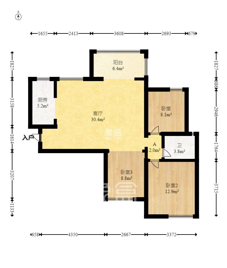 盛世耀凯  3室2厅1卫   2300.00元/月室内图
