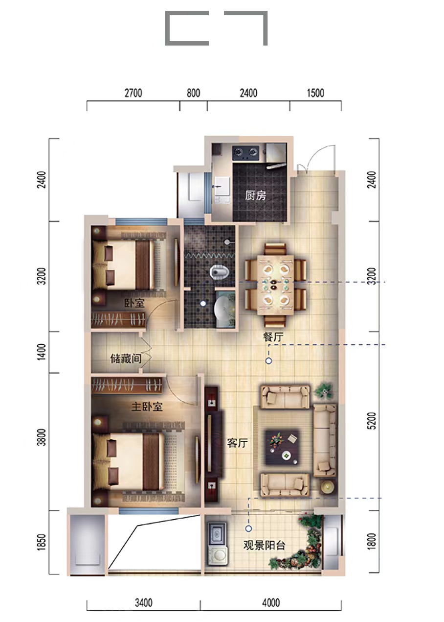 康城上品 2室2厅1卫 50.0万 康城上品 2室2厅1卫 50.0万户型图