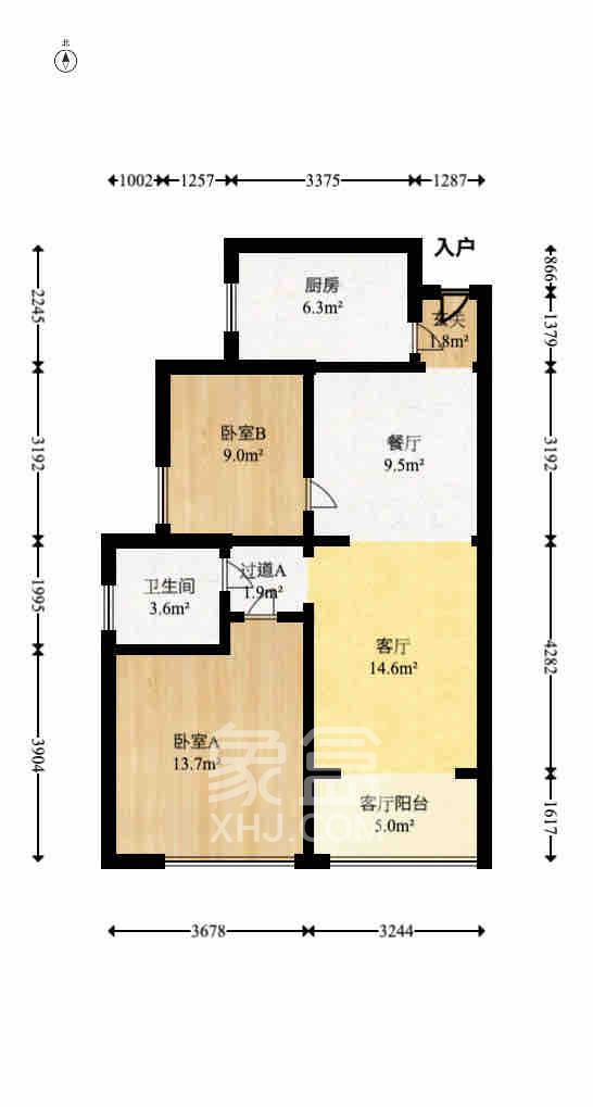 钰龙天下一期  2室2厅1卫   1800.00元/月室内图1