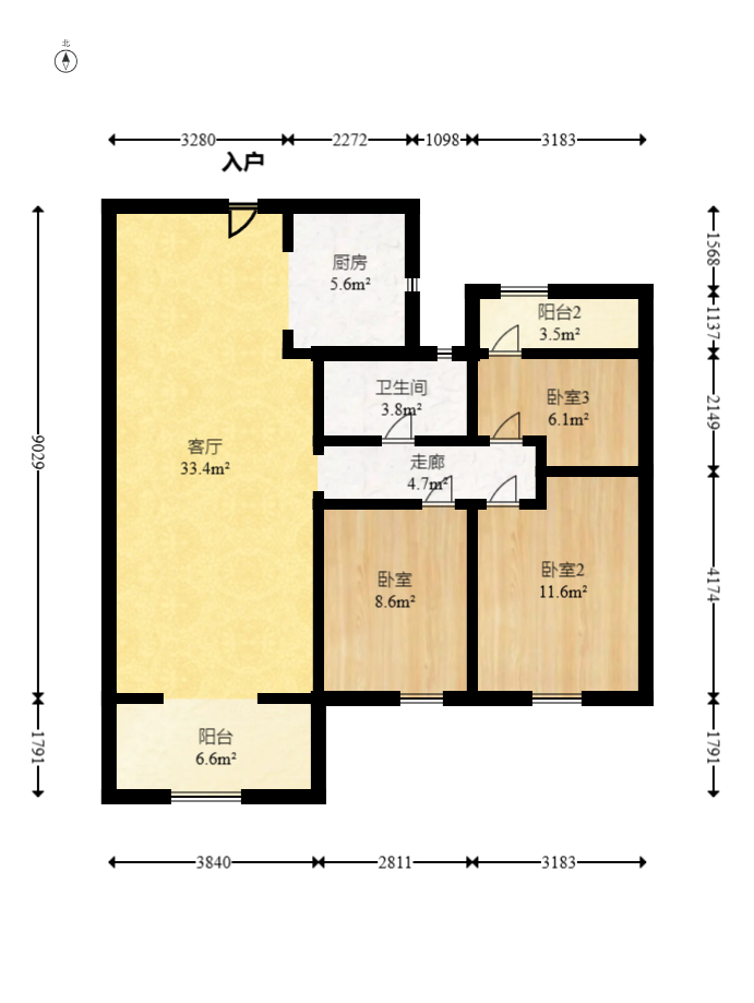南益名士豪庭  3室2厅1卫    95.0万 南益名士豪庭  3室2厅1卫    95.0万户型图