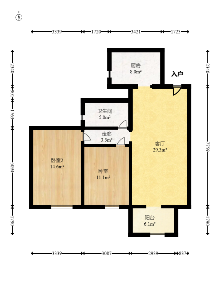 盛隆佳园  2室2厅1卫    78.0万 盛隆佳园  2室2厅1卫    78.0万户型图