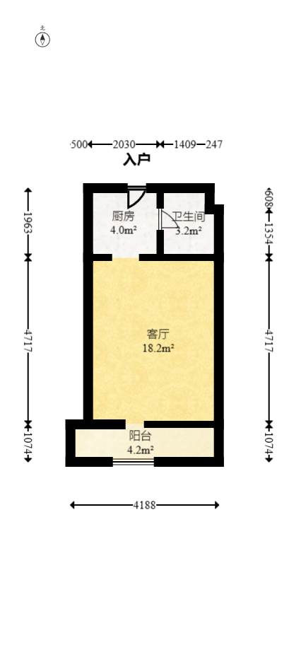 才子佳郡  1室1厅1卫   25.00万室内图1