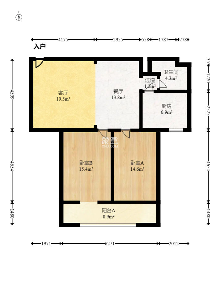 长沙市自来水公司住宅小区（白沙路119号）  2室2厅1卫   90.00万