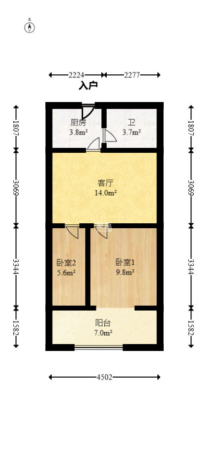 城南郡  2室1厅1卫   51.80万