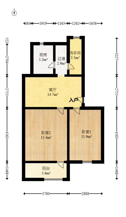梨子山小区  2室1厅1卫    45.79万室内图1