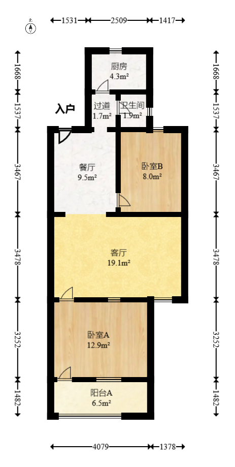 广厦新村  2室1厅1卫   38.00万室内图1