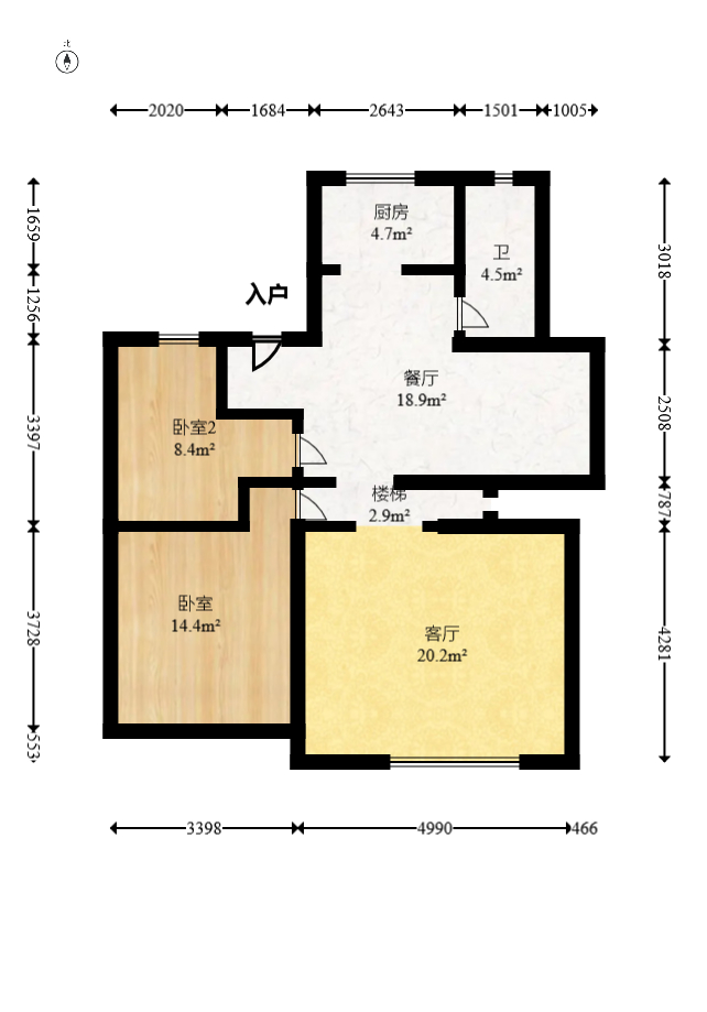 金辉优步花园 3室2厅2卫 88.0万 金辉优步花园 3室2厅2卫 88.0万户型图