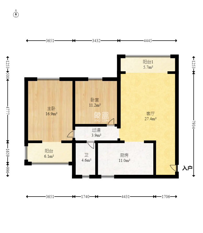 雍景園  3室2廳1衛(wèi)   118.00萬