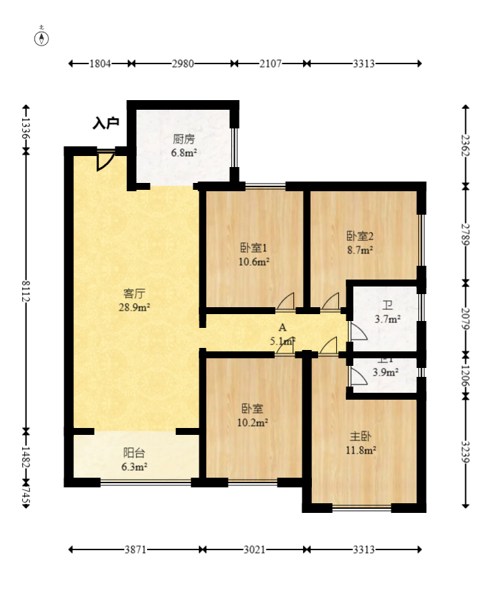 新长海玖龙台  4室2厅2卫    85.8万 新长海玖龙台  4室2厅2卫    85.8万户型图