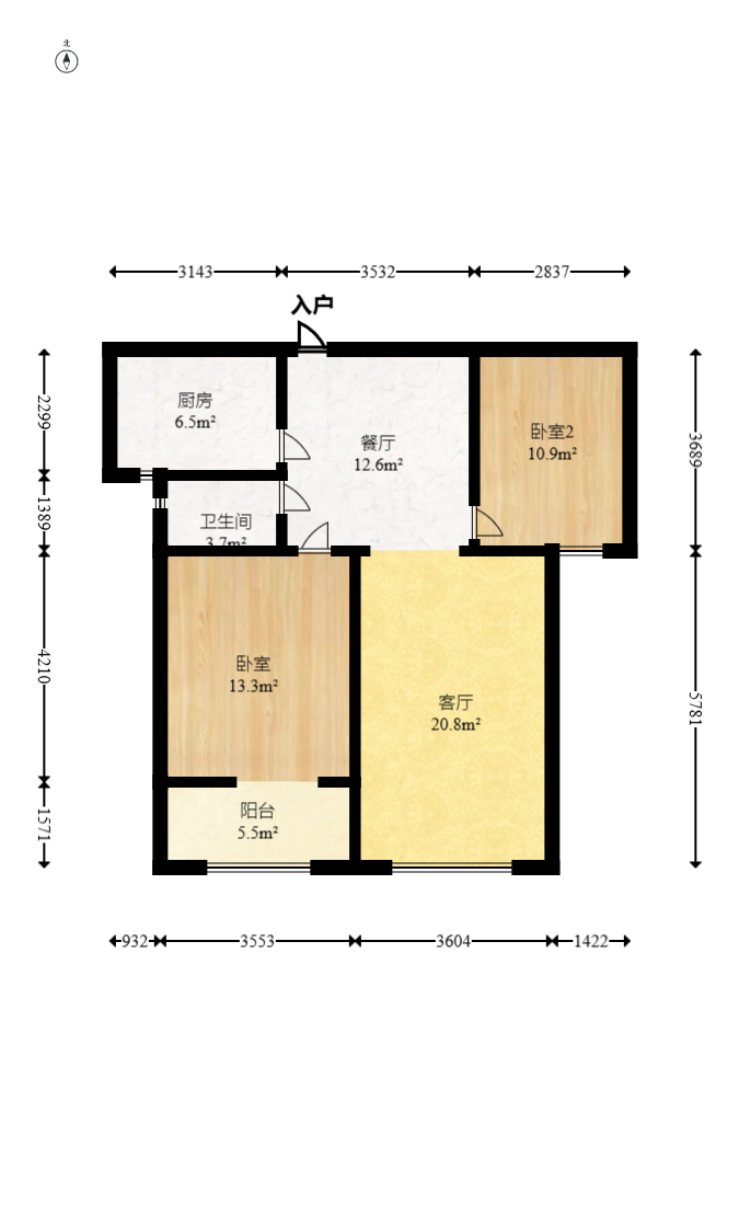 中国铁建国际城二期  2室1厅1卫    48.8万 中国铁建国际城二期  2室1厅1卫    48.8万户型图