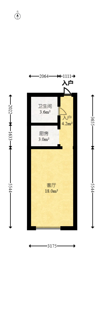 未来蜂巢  1室1厅1卫    14.8万室内图1
