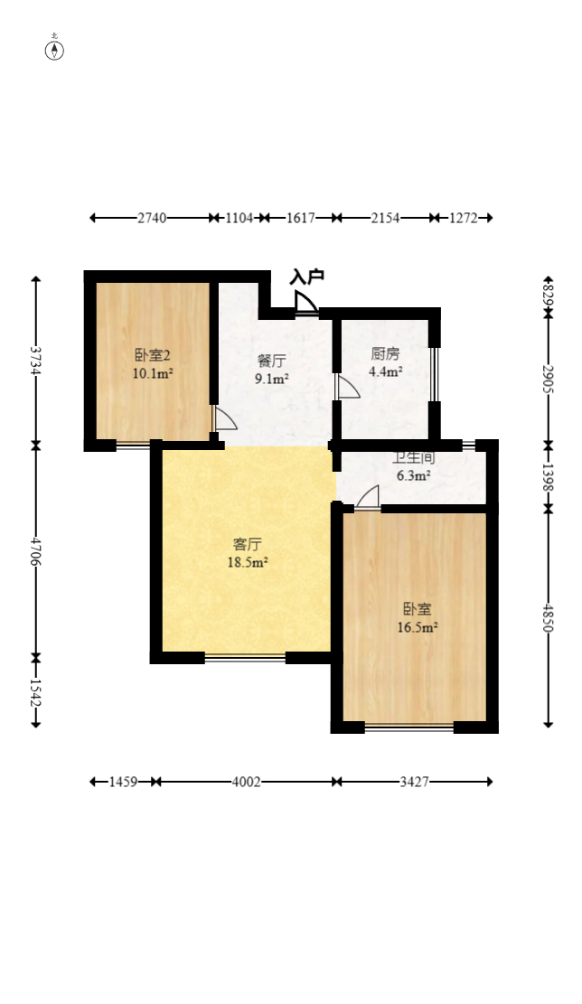 爵世名邸东湖(东湖壹号企业总部基地)  2室2厅1卫    52.0万 爵世名邸东湖(东湖壹号企业总部基地)  2室2厅1卫    52.0万户型图