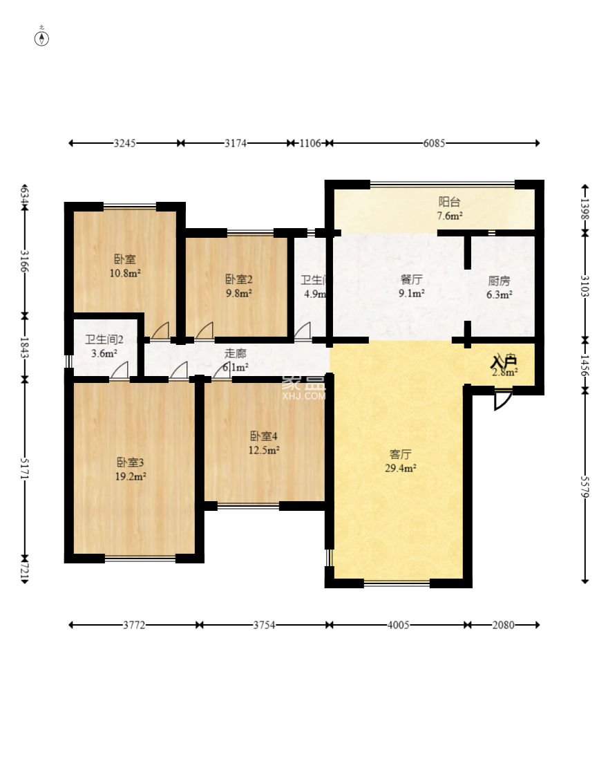 中交中央公园D4区  4室2厅2卫   155.00万