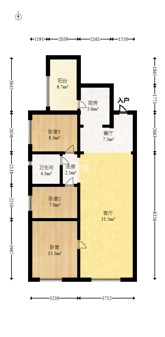 鑫苑芙蓉鑫家  3室2廳1衛(wèi)   105.00萬