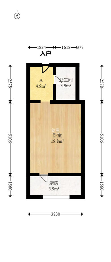怡海星城  1室1厅1卫   20.00万