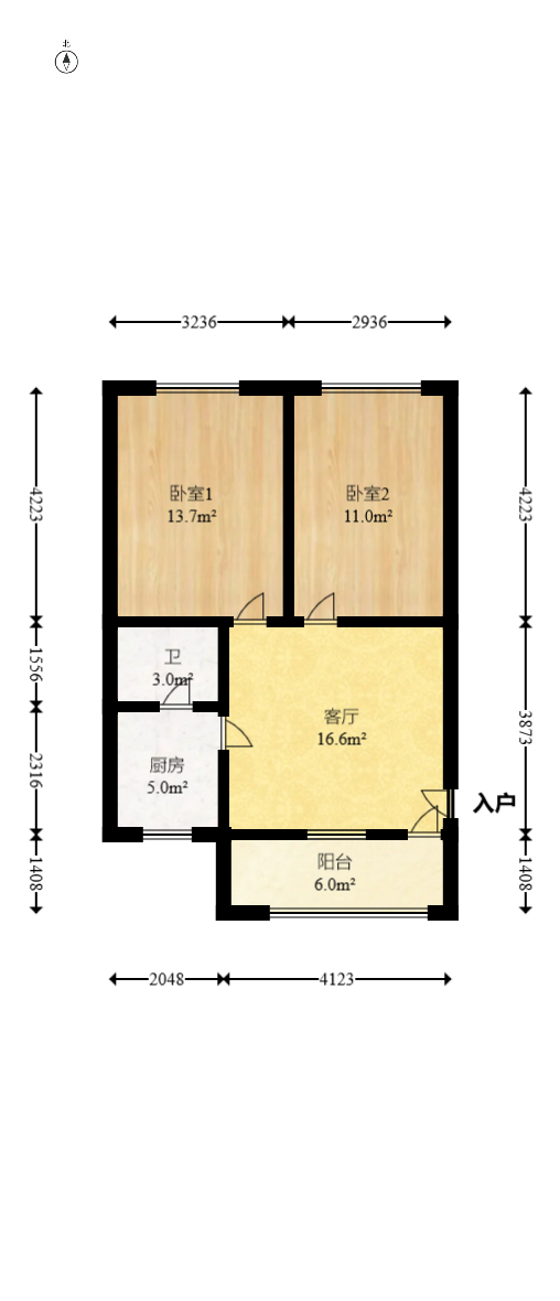 砂子塘社区  1室2厅1卫   46.50万室内图1