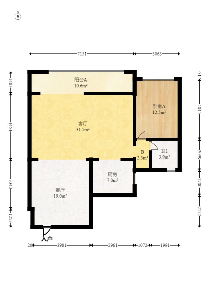 建发玖洲观澜  4室2厅2卫   195.00万室内图1