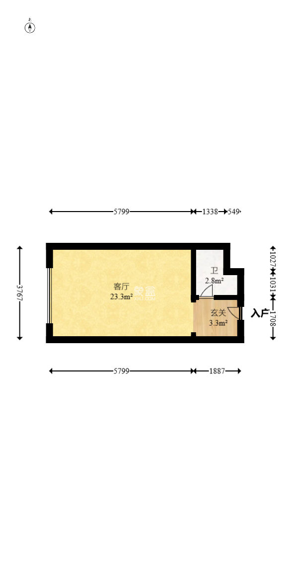 五峰国际  1室1厅1卫   25.00万
