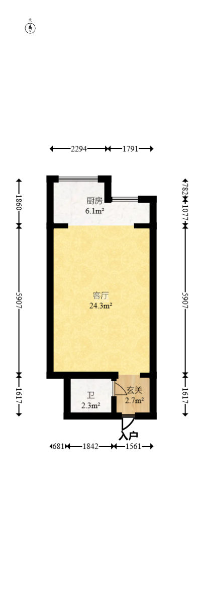 亚商国际  1室1厅1卫   27.80万