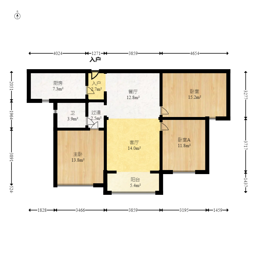 运达锦绣广场  3室2厅1卫    115.8万 运达锦绣广场  3室2厅1卫    115.8万户型图