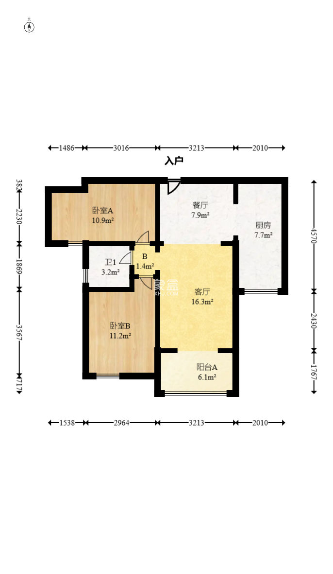 融科东南海  2室2厅1卫   95.00万