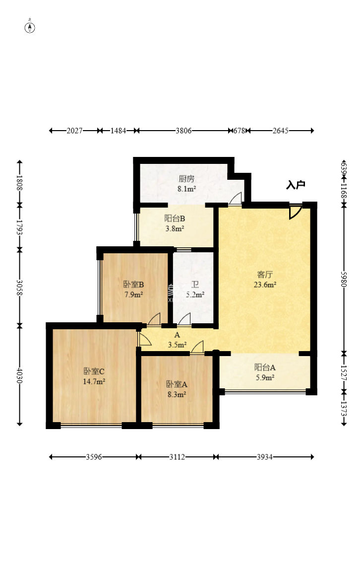 恒大雅苑  3室2厅1卫   85.00万
