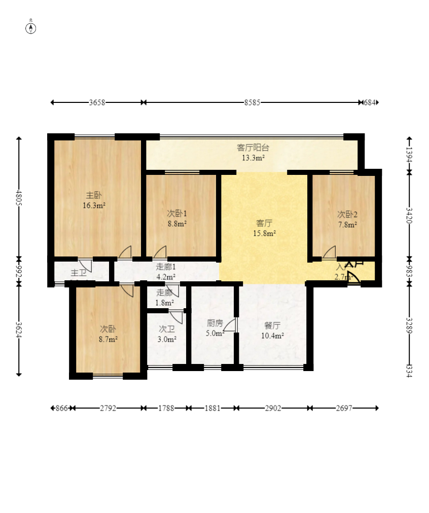 新城吾悦广场 4室2厅2卫 185.0万 新城吾悦广场 4室2厅2卫 185.0万户型图