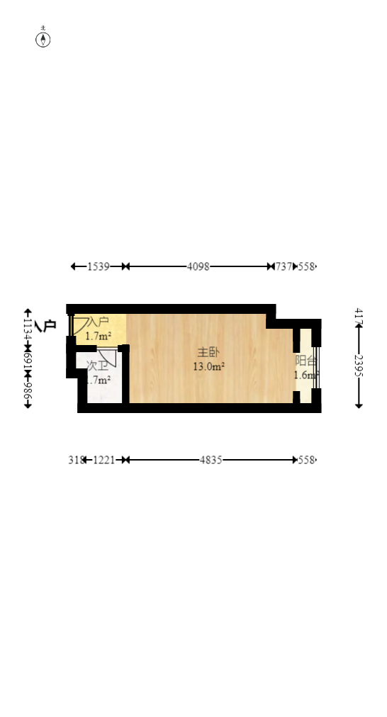 天骋康都 1室1厅1卫 36.0万 天骋康都 1室1厅1卫 36.0万户型图
