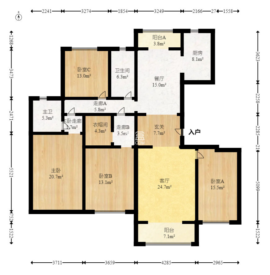 长沙美的梧桐庄园  4室2厅2卫   238.00万