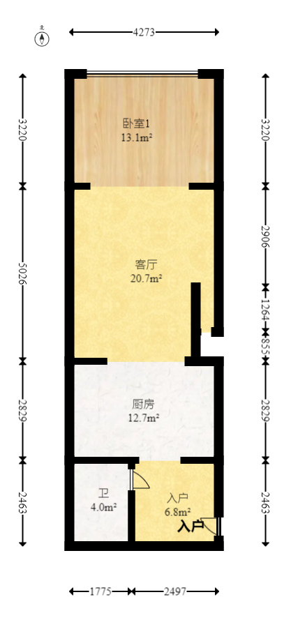 荣悦台  2室1厅1卫   75.00万室内图1