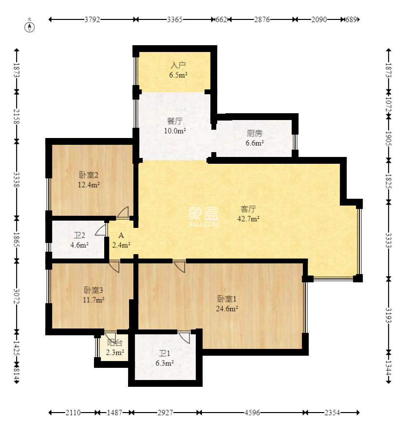 华菱蓝调国际（华菱.香墅美地）  3室2厅2卫   97.00万