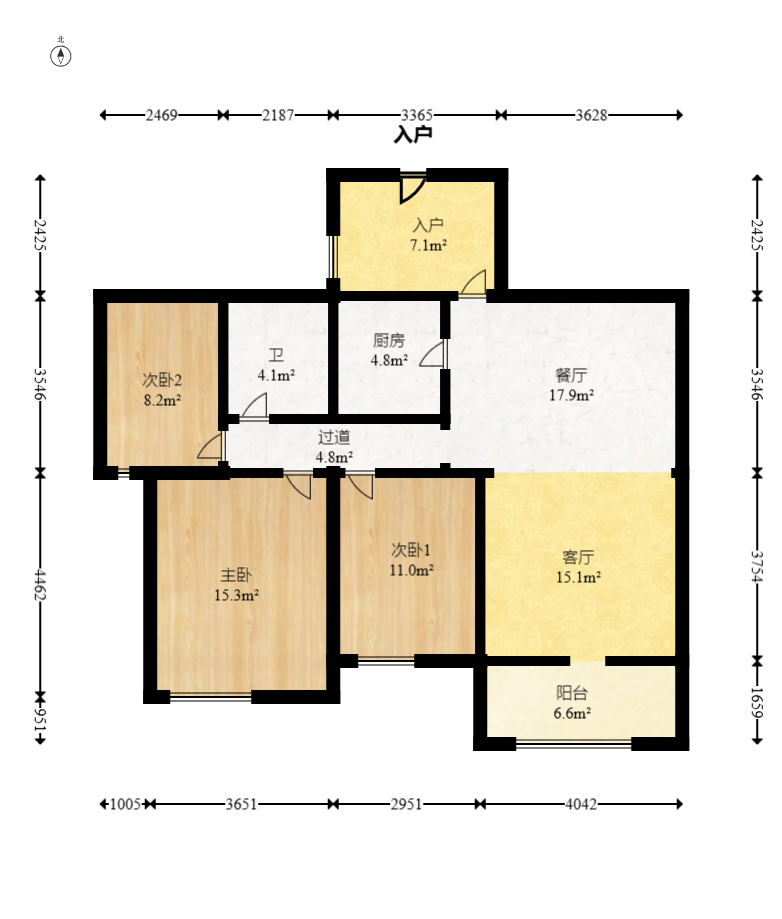 湘江世纪城达江苑  3室2厅2卫    70.8万 湘江世纪城达江苑  3室2厅2卫    70.8万户型图