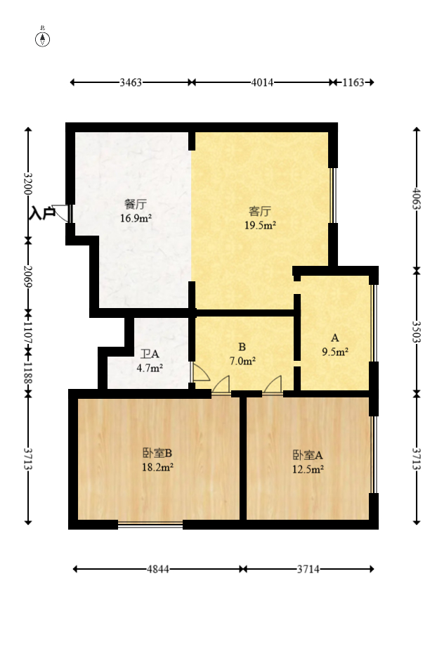 美洲故事  1室1厅1卫   38.00万室内图1