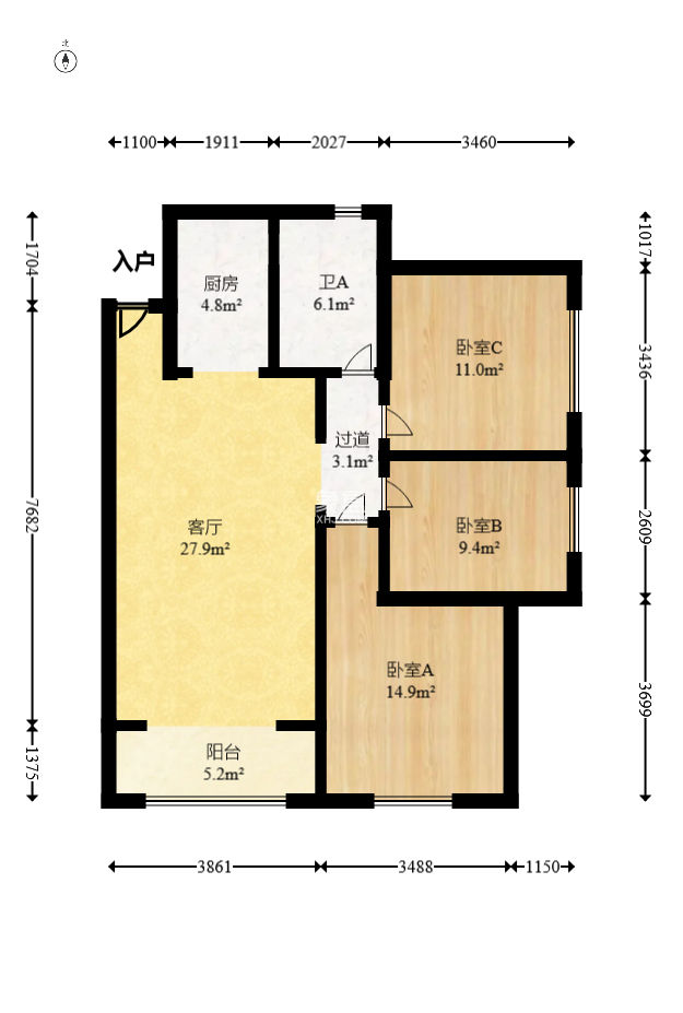 才子嘉都  3室2厅1卫    80.0万