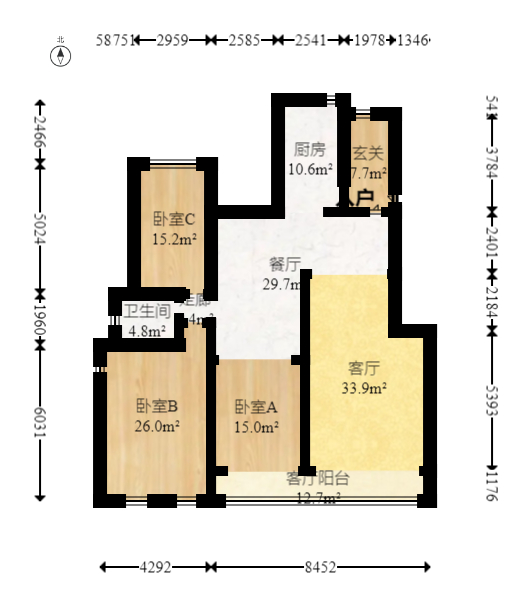 中建芙蓉和苑  4室2厅2卫   339.00万室内图1