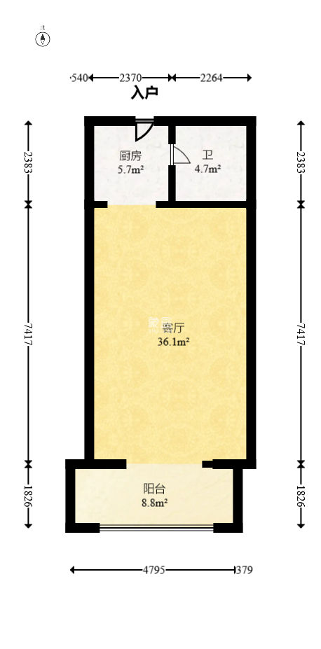 日出东方  2室1厅1卫   60.00万