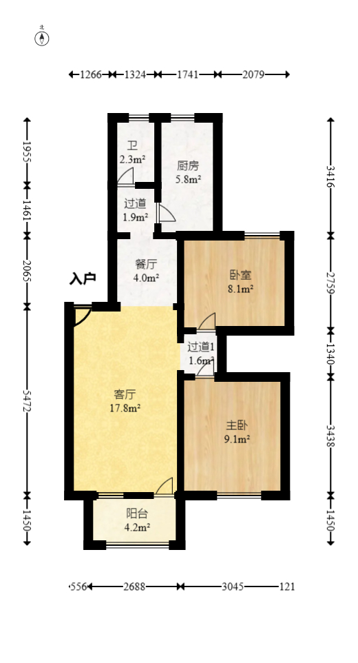 新兴小区（杨家山社区）  2室1厅1卫   39.80万室内图1