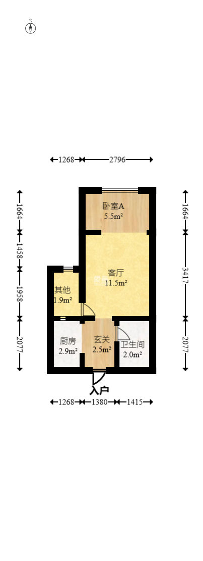 白沙晶城  1室1厅1卫   31.00万