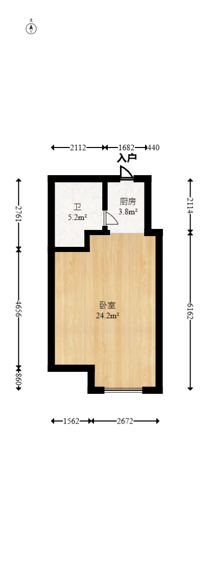新世界广场 1室1厅1卫 27.0万 新世界广场 1室1厅1卫 27.0万户型图