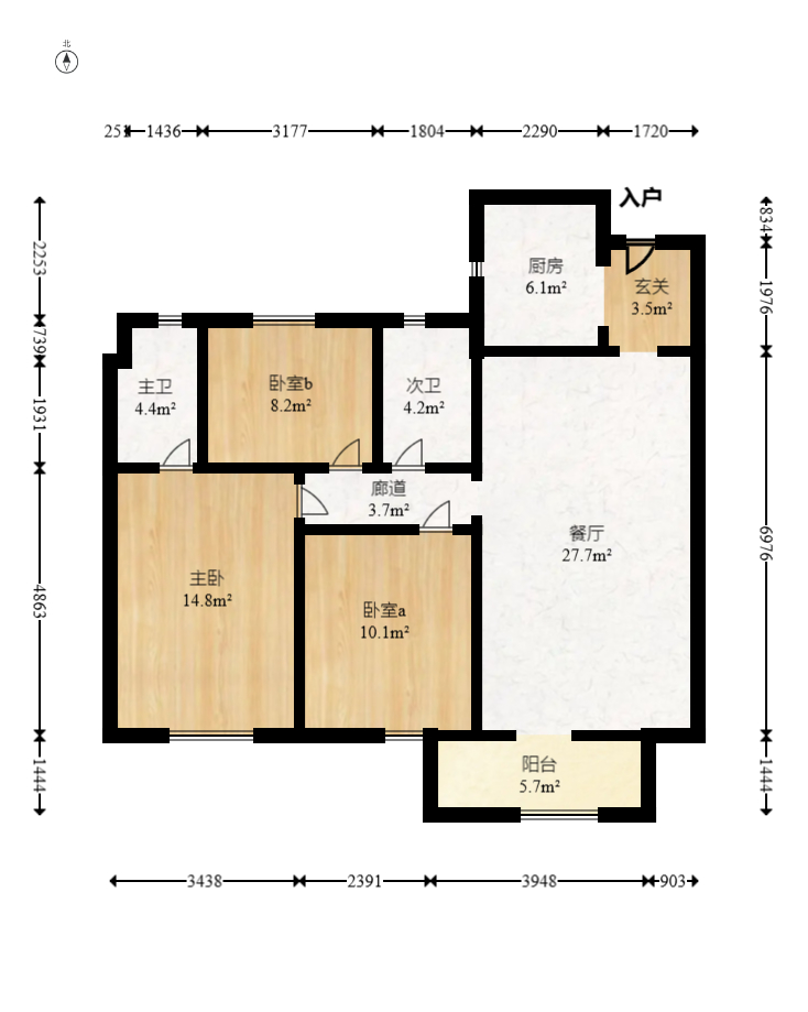 长沙溪山悦  3室2厅2卫   158.00万室内图1