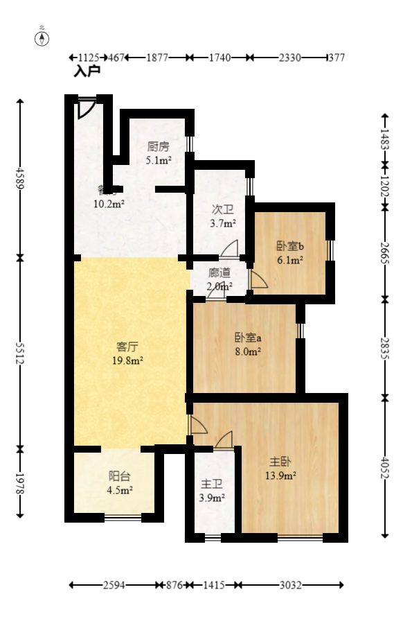 万科金色梦想C区 3室2厅2卫 120.0万 万科金色梦想C区 3室2厅2卫 120.0万户型图