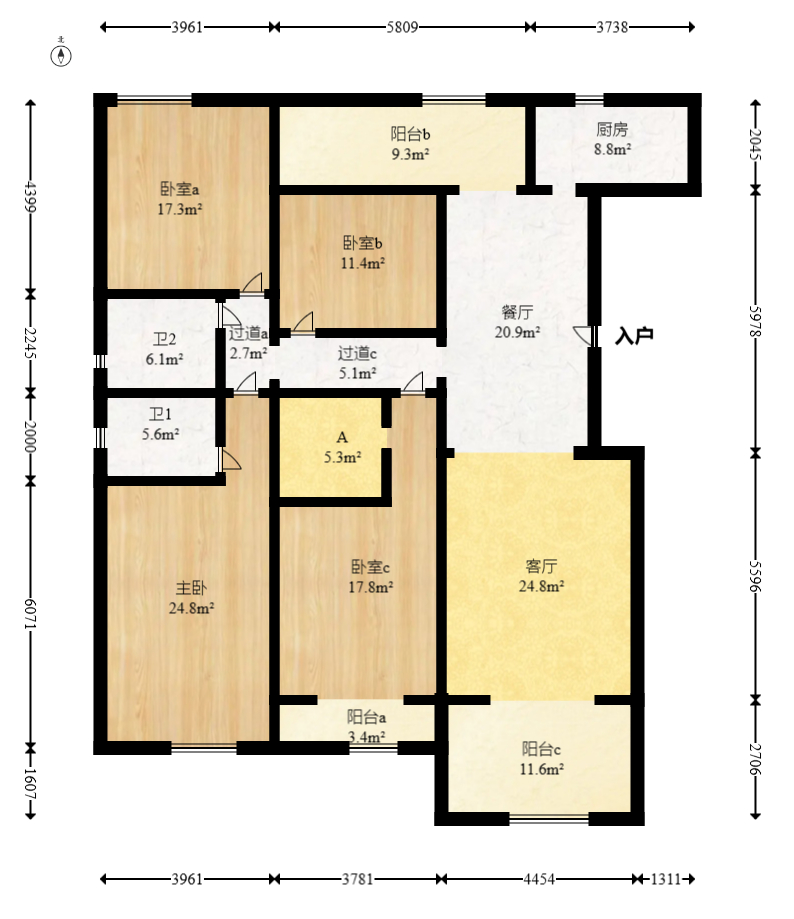 高域自然城 4室2厅2卫 99.8万 高域自然城 4室2厅2卫 99.8万户型图