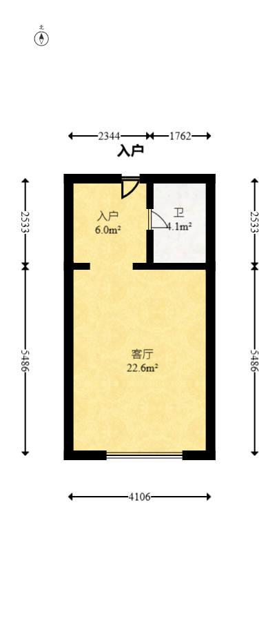 金科时代中心  1室1厅1卫    29.79万室内图1