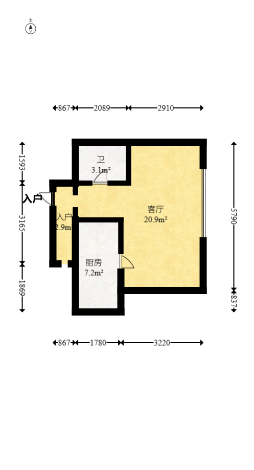 新城悦隽公园 2室2厅2卫 43.0万 新城悦隽公园 2室2厅2卫 43.0万户型图