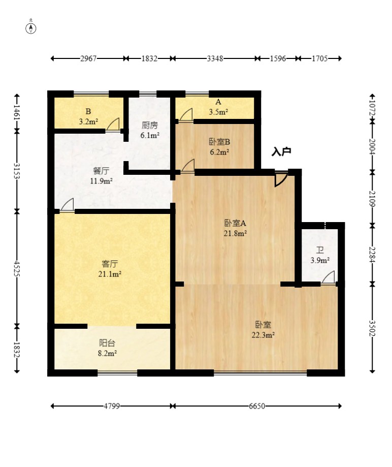中梁正荣府  4室2厅2卫    110.0万 中梁正荣府  4室2厅2卫    110.0万户型图