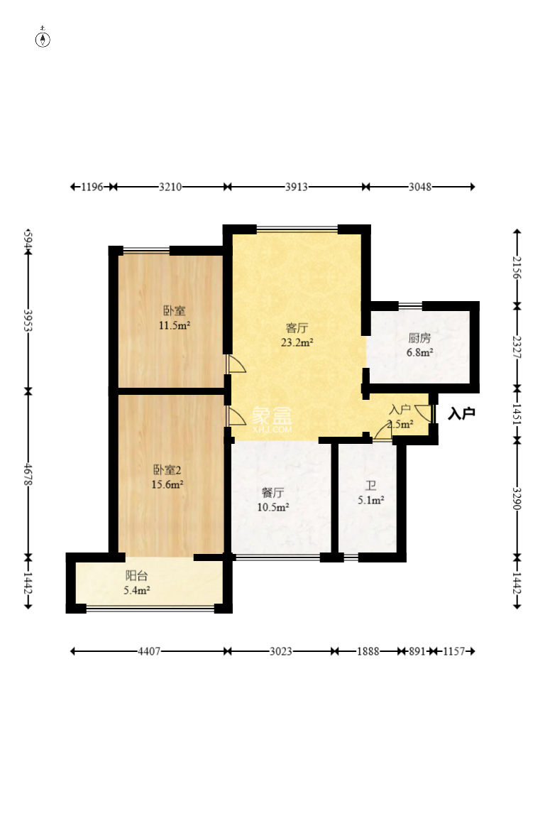 长房时代城  2室2厅1卫   85.00万