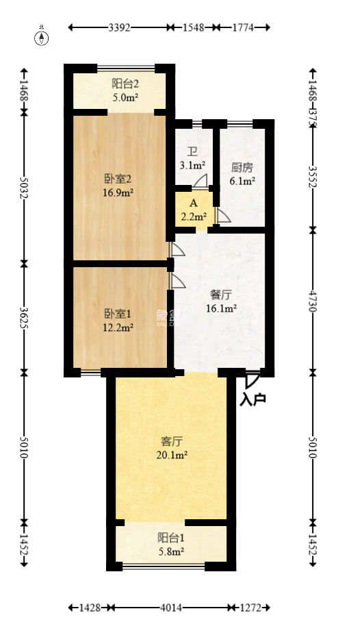 鑫湘佳园  2室2厅1卫   66.00万