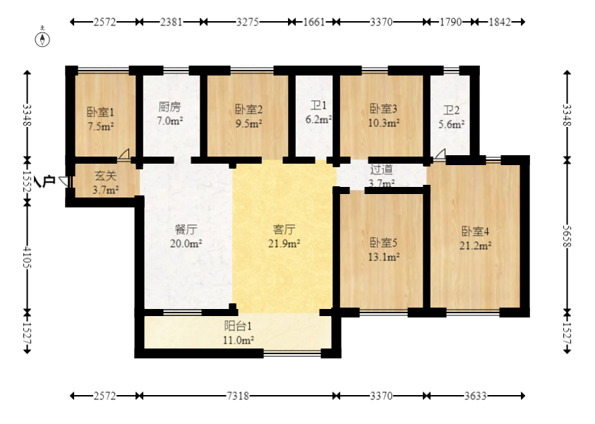 宝能公馆（美联天骄城五期）  4室2厅2卫   228.00万室内图1