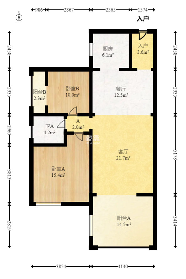 华盛世纪新城  2室2厅1卫    72.0万