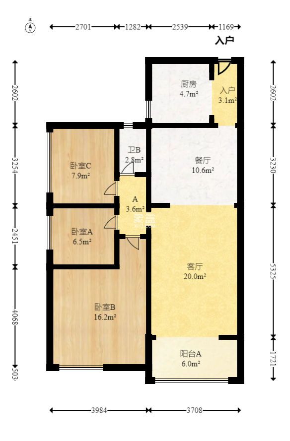 南城印象  3室1厅1卫    85.0万